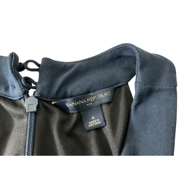 Banana Republic Navy 4 Blue Dress Halter Fit and Flare Sleeveless Cocktail - Picture 4 of 13